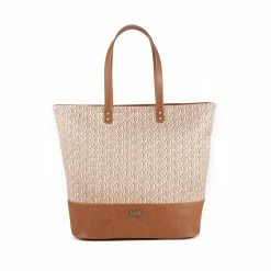 Australia Luxe Co Australia Luxe Bowery Tote Logo Chestnut - Beige