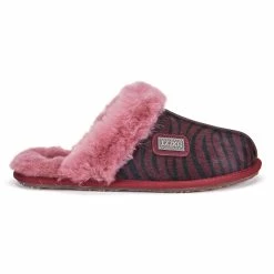Australia Luxe Co Australia Luxe Closed Mule Slippers Print Zebra Oxblood - Wine