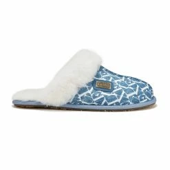 Australia Luxe Co Australia Luxe Closed Mule Slipper Logo Denim - Blue