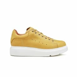 Australia Luxe Co Australia Luxe Leen Saddle Buff Leather Sneakers - Yellow