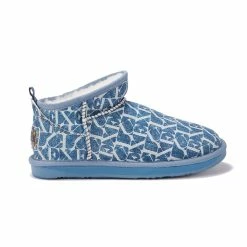 Australia Luxe Cosy Ultra Short Logo Denim Boots - Blue