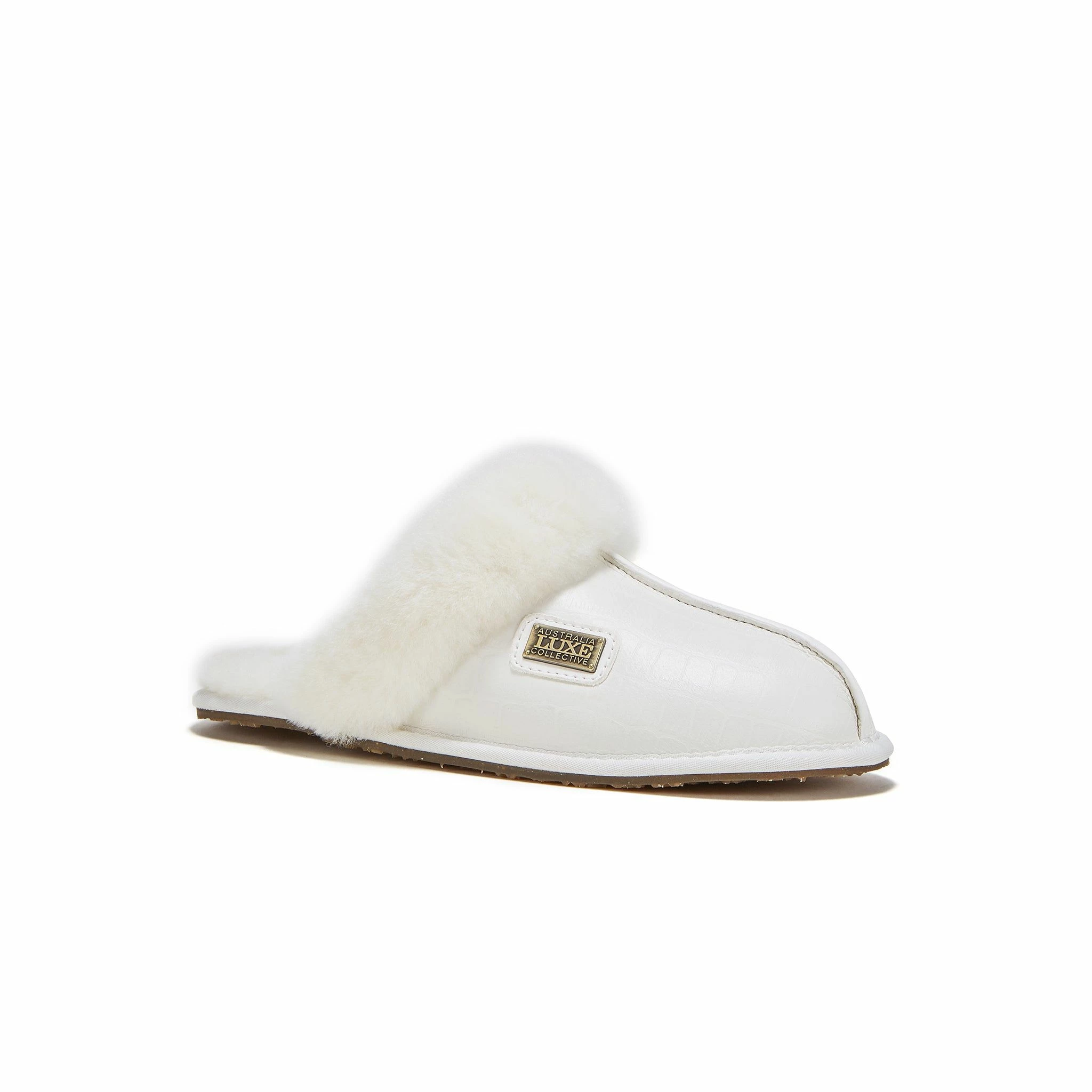 Australia Luxe Co Closed Mule Croc Pale - White - Image 3