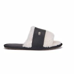 Australia Luxe Co Australia Luxe Muchas Buff Leather Crow Slippers - Black