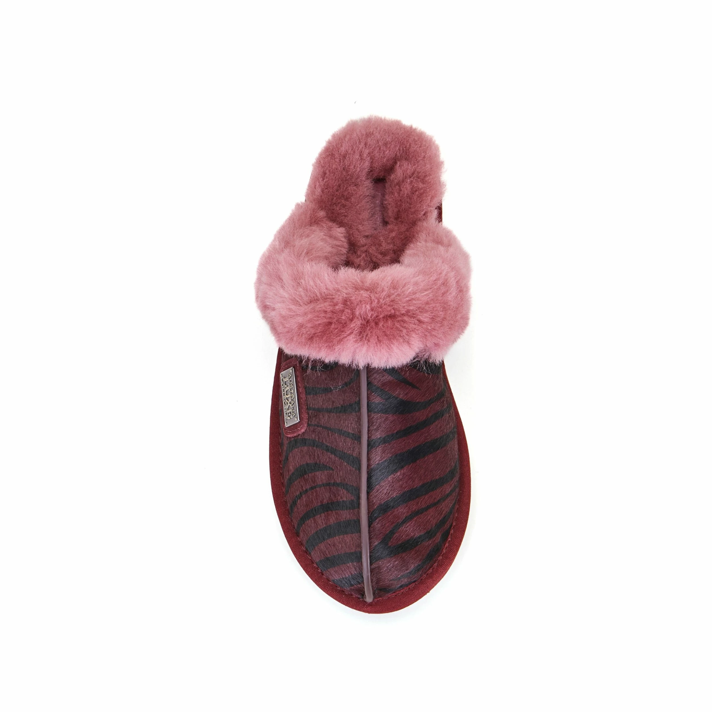 Australia Luxe Co Australia Luxe Closed Mule Slippers Print Zebra Oxblood - Wine - Image 5