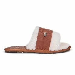 Australia Luxe Co Australia Luxe Muchas Buff Leather Whisky Slippers - Brown