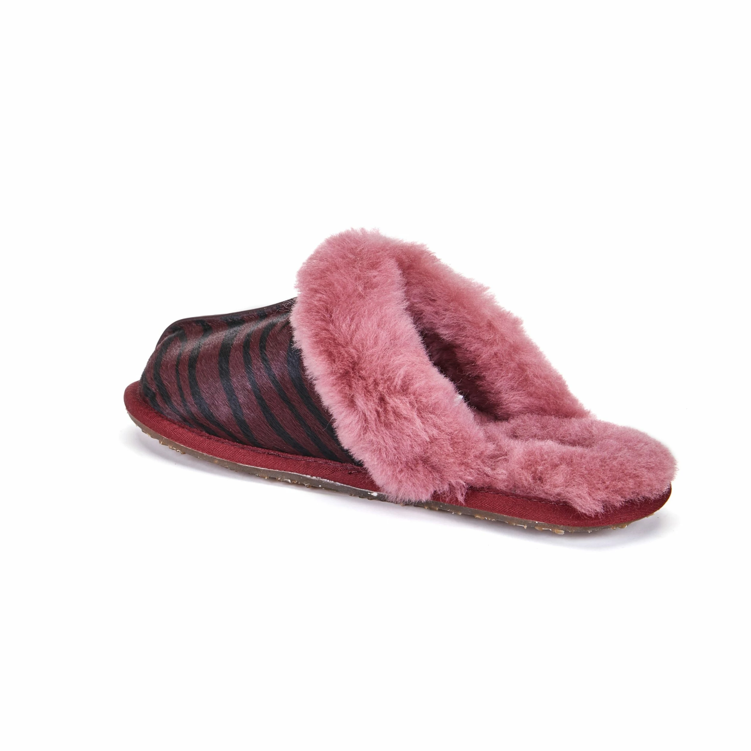 Australia Luxe Co Australia Luxe Closed Mule Slippers Print Zebra Oxblood - Wine - Image 2